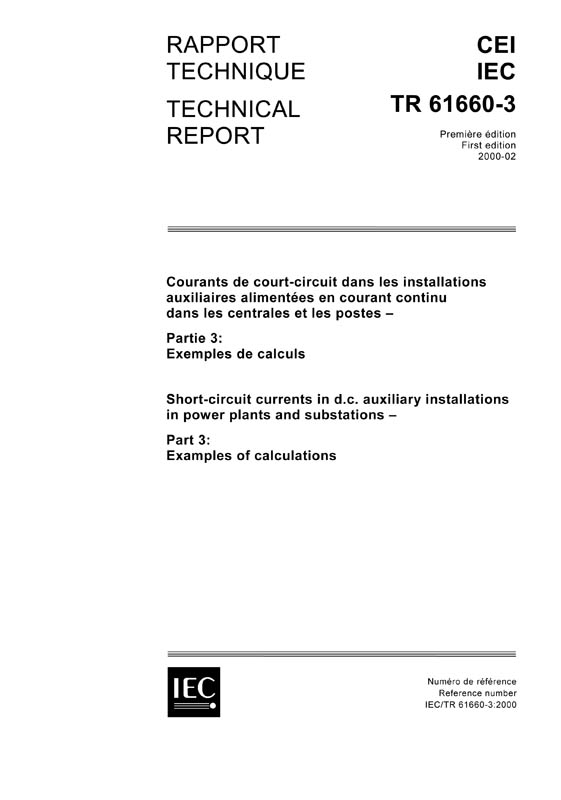 Cover IEC TR 61660-3:2000